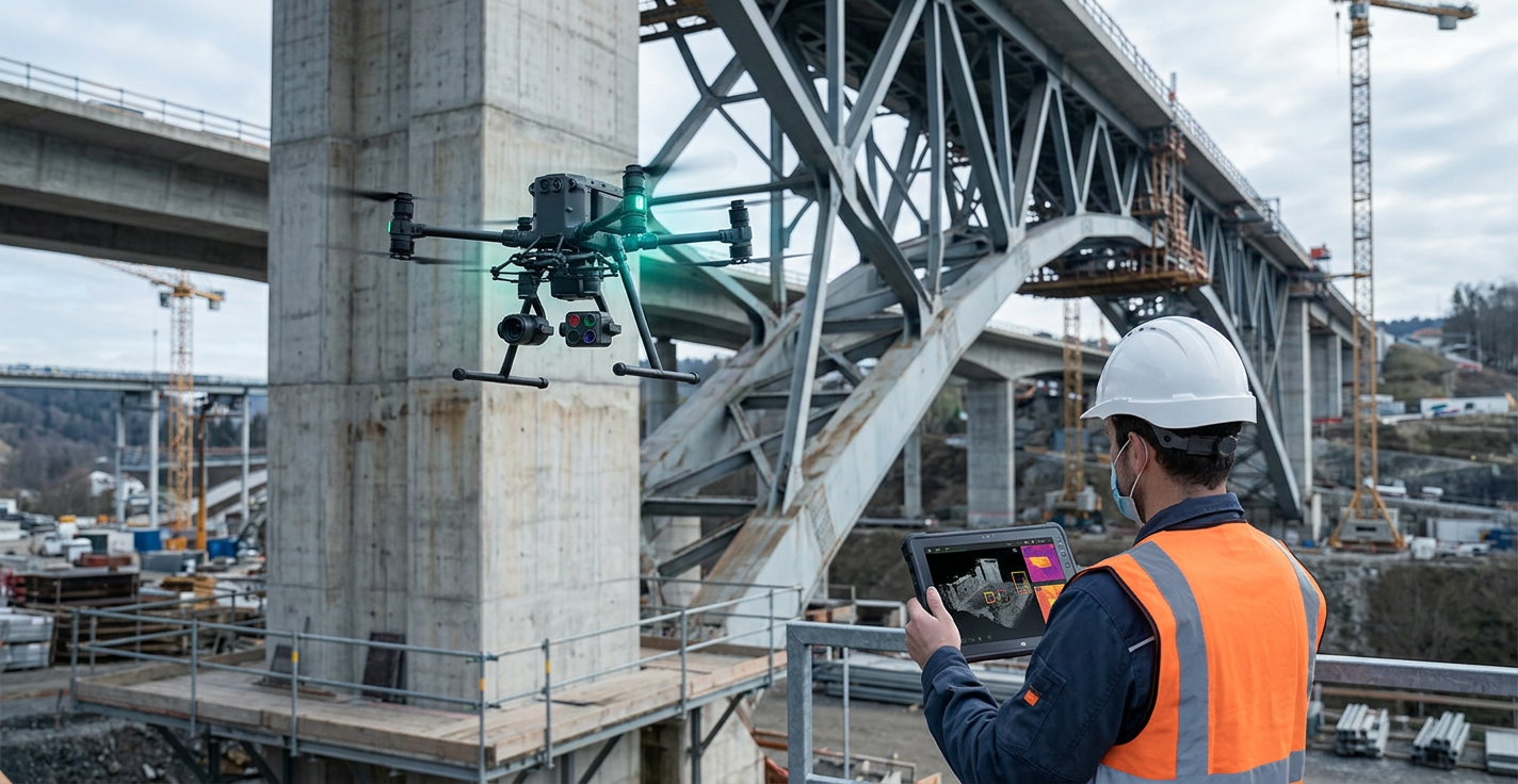 L'IA et l'inspection par drone pour la détection de défauts dans le BTP